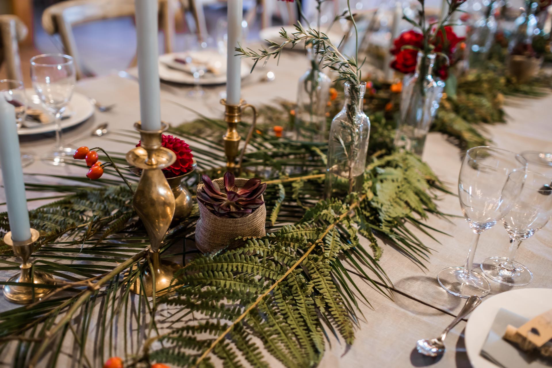 Boho-Hochzeit Dekoration Farn