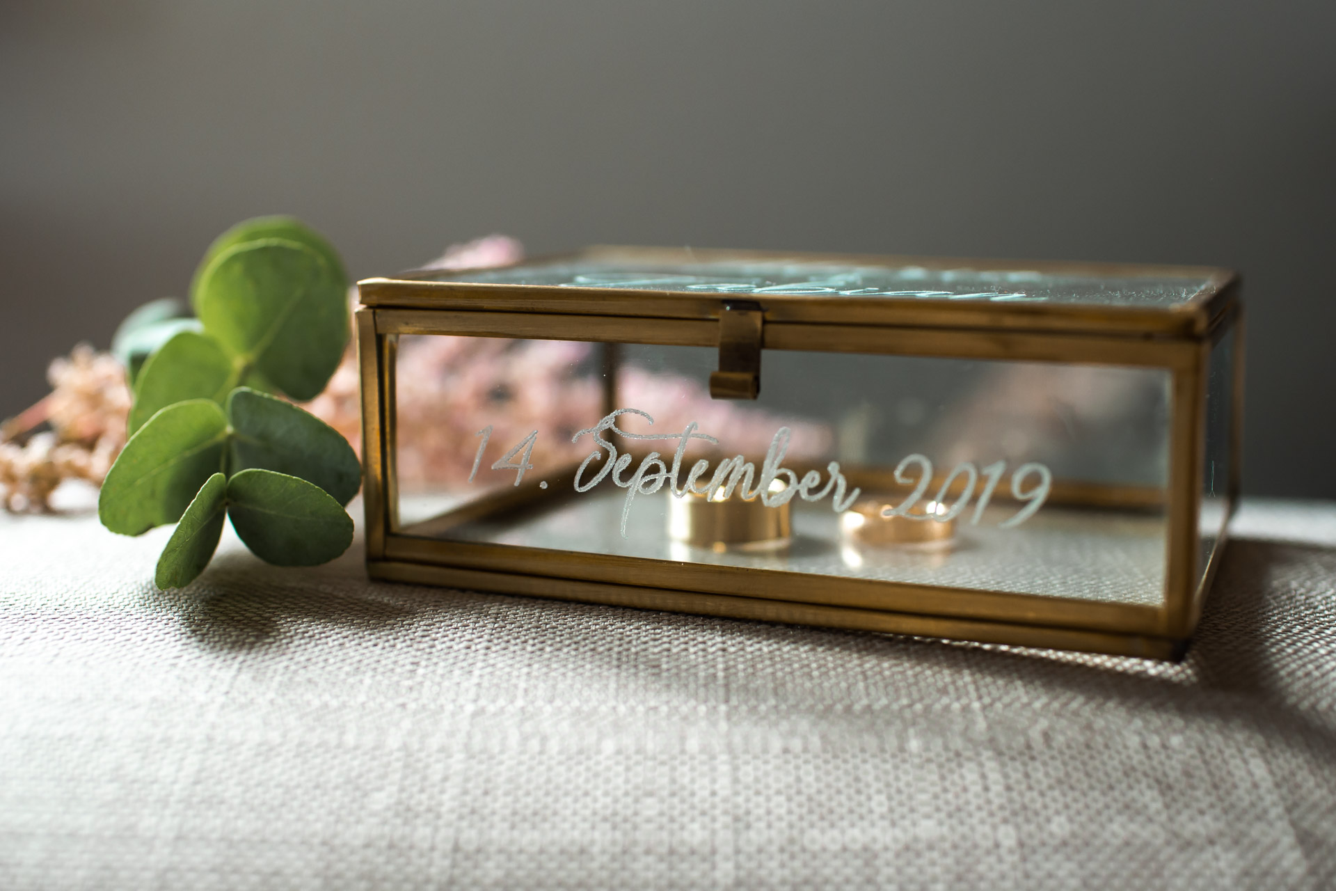 Goldene Glasbox, vintage Box