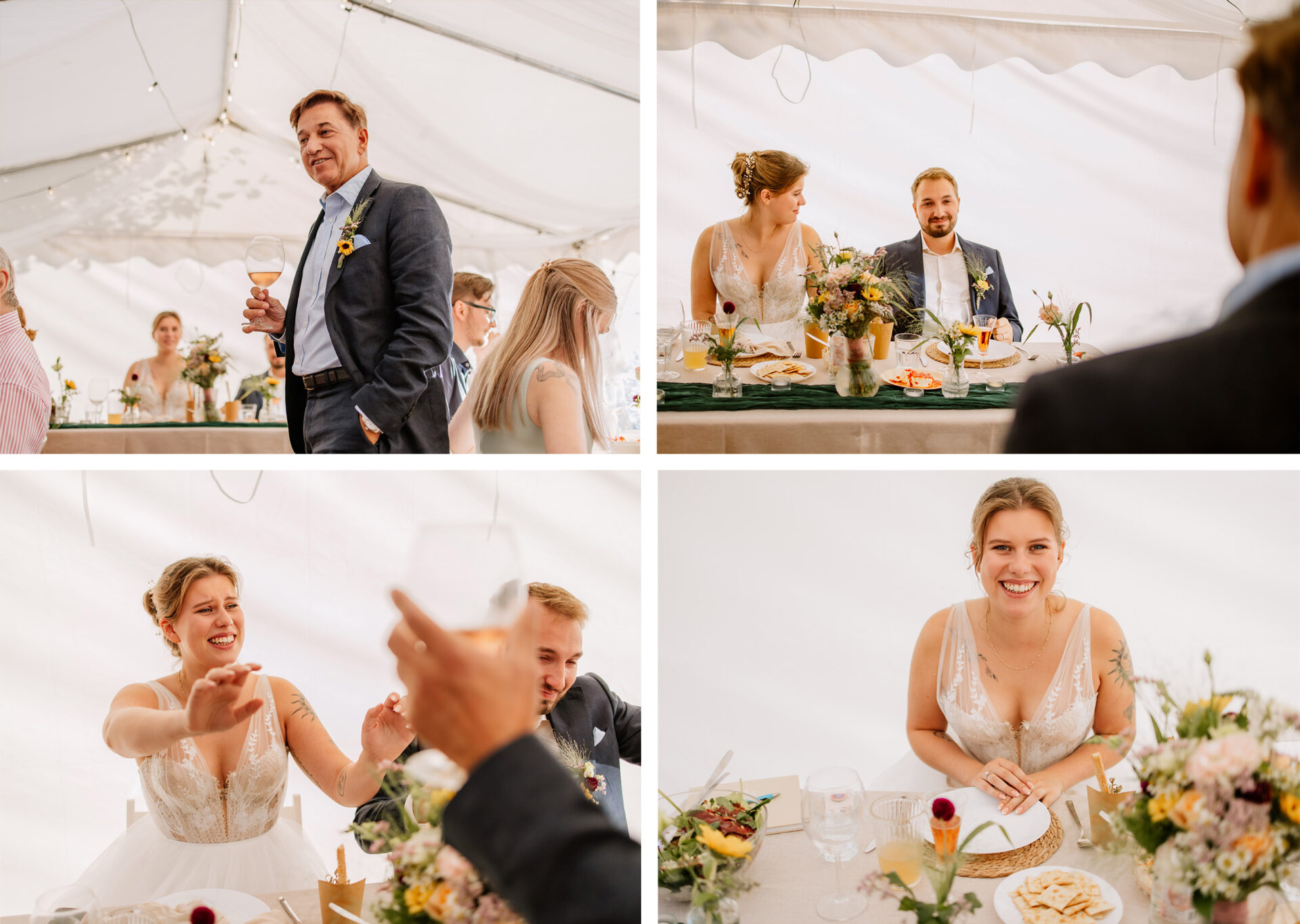 Rede des Vaters des Bräutigams bei einer Gartenhochzeit